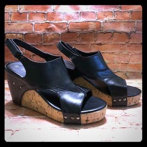 Black Cork platform shoes